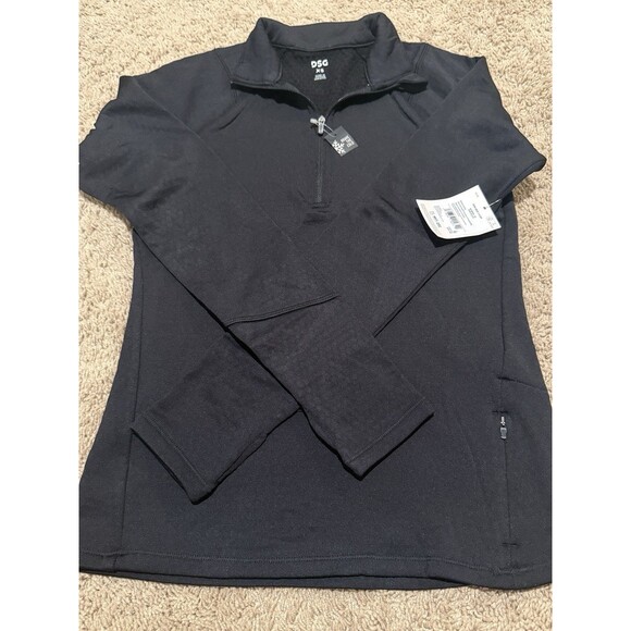 DSG Tops - DSG Women's Pure Black Run Grid 1/4 Zip Pullover Top Regular Size XS Nwt